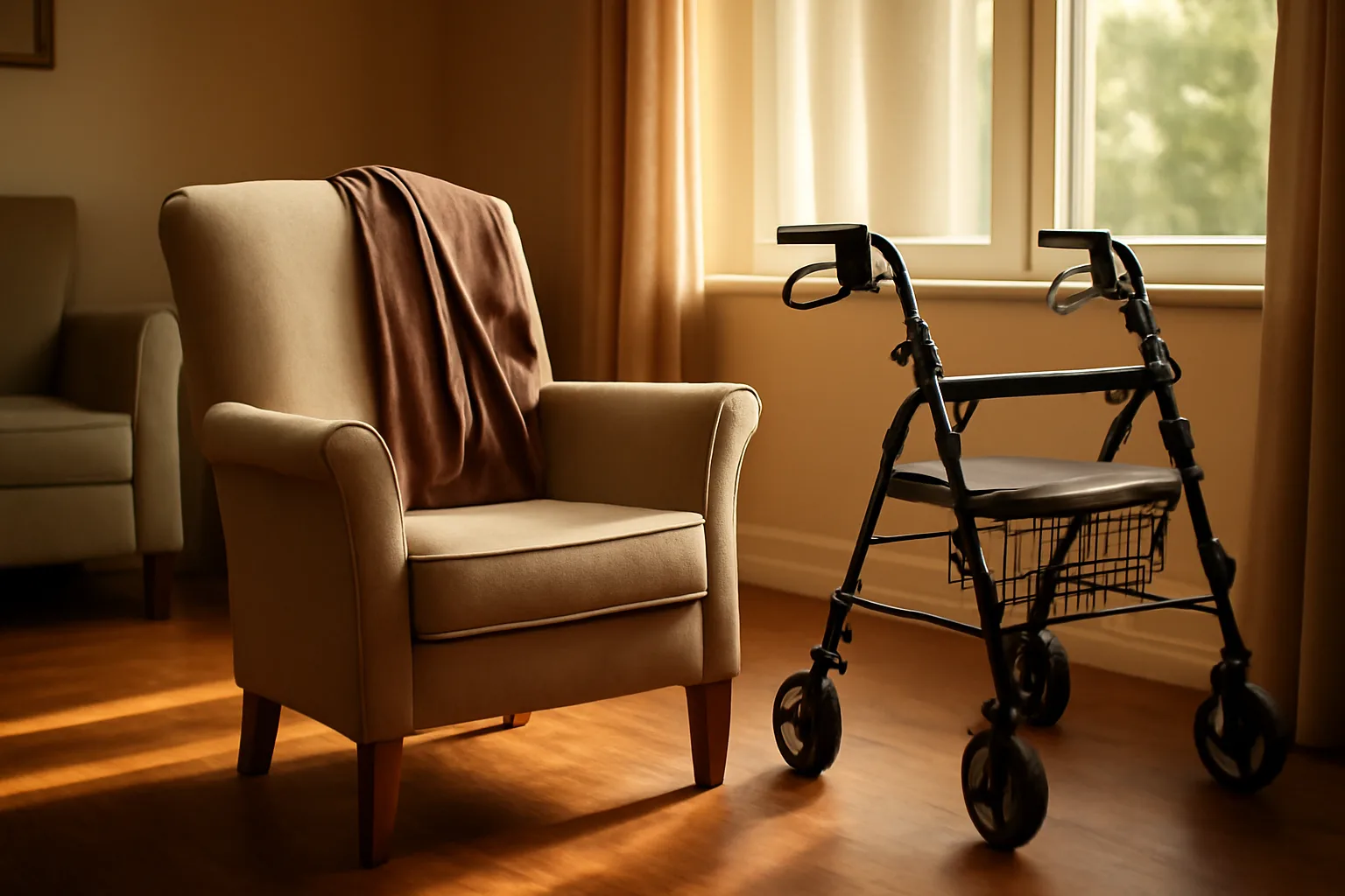 Sunlit living room in a Michigan residential assisted living care home