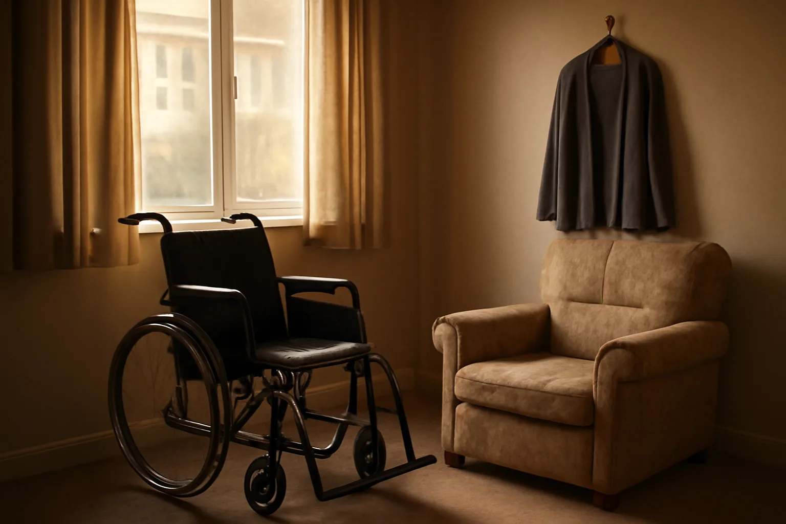 Sunlit living room in a small residential assisted living care home