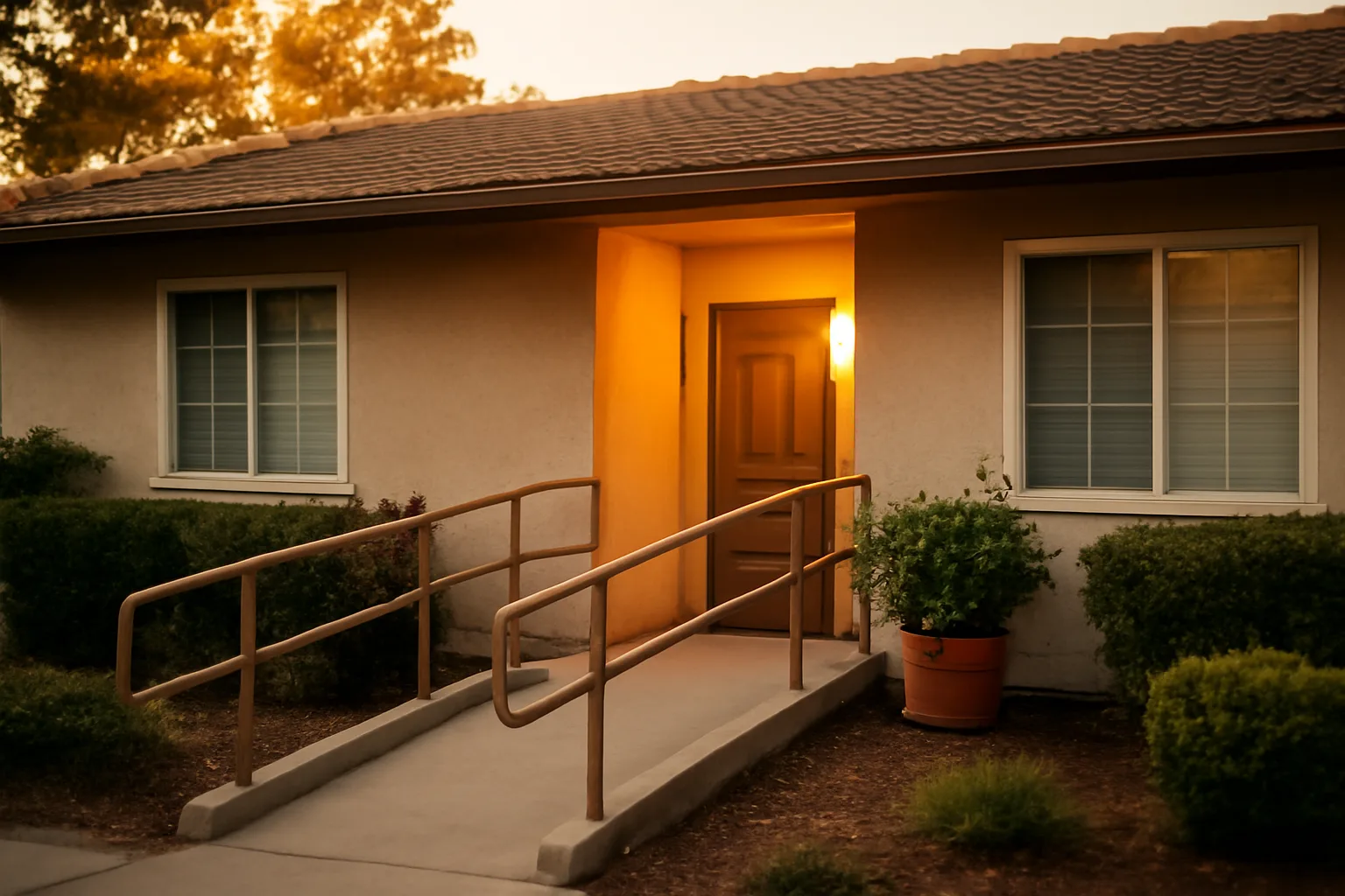 Exterior of a licensed California residential care home used for assisted living license search topic