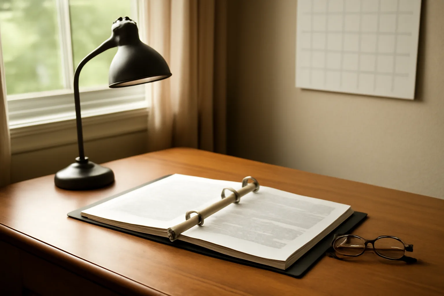 Desk scene representing executive director license paperwork for an assisted living facility