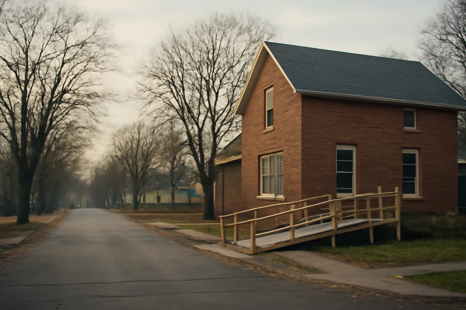 Residential house with wheelchair ramp representing fond du lac residential assisted living
