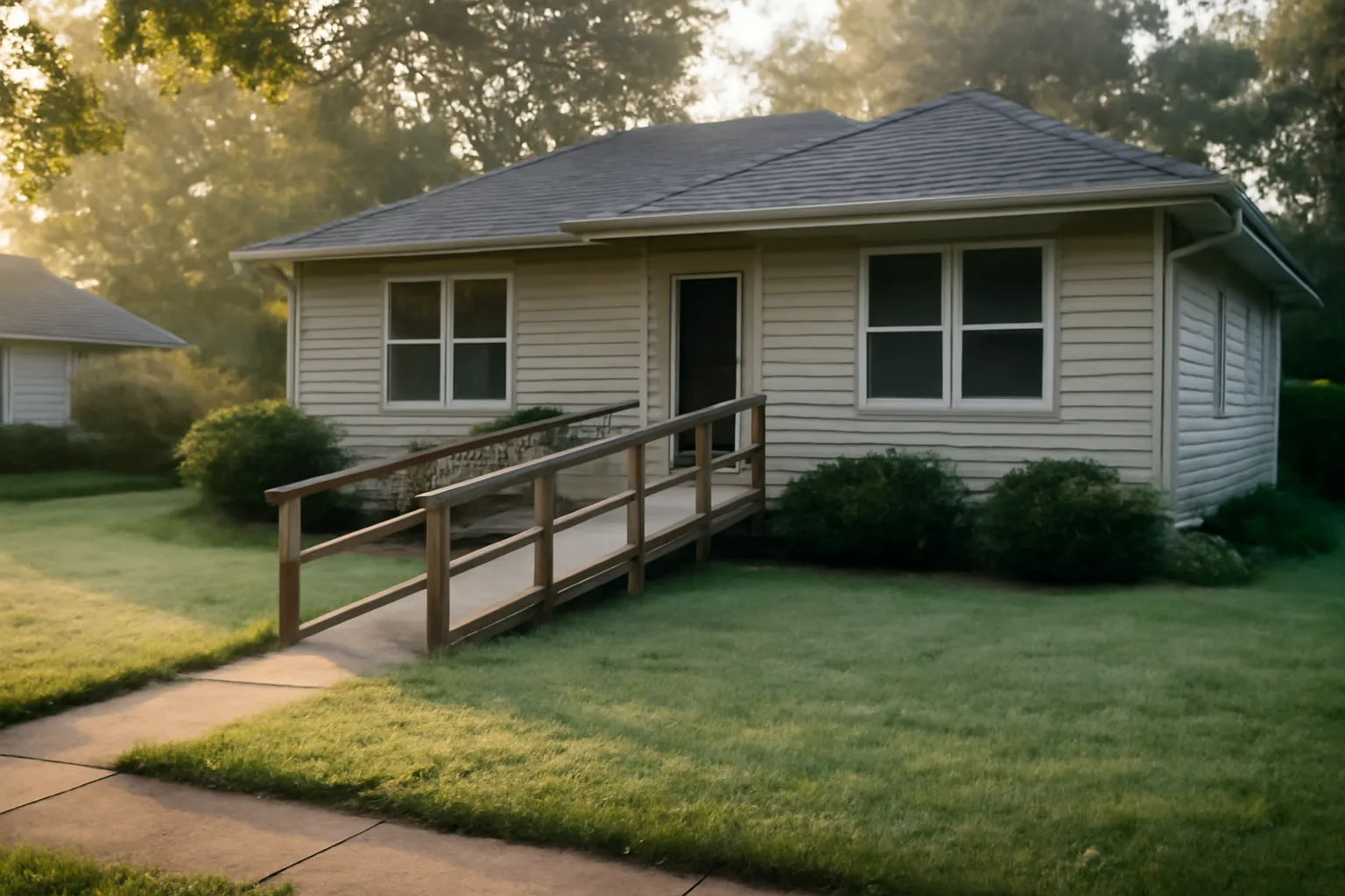 Wisconsin residential home with a wheelchair ramp used for group home licensing