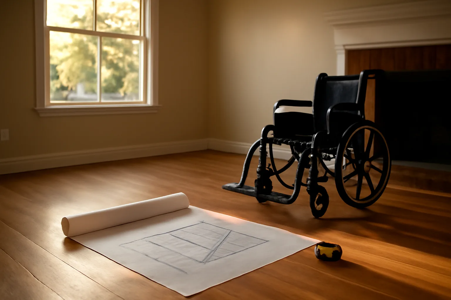 Empty living room in a house being prepared to start a group home