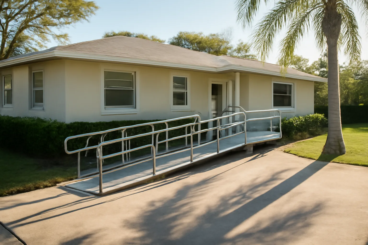 Florida ranch home with wheelchair ramp representing group home licensing conversion