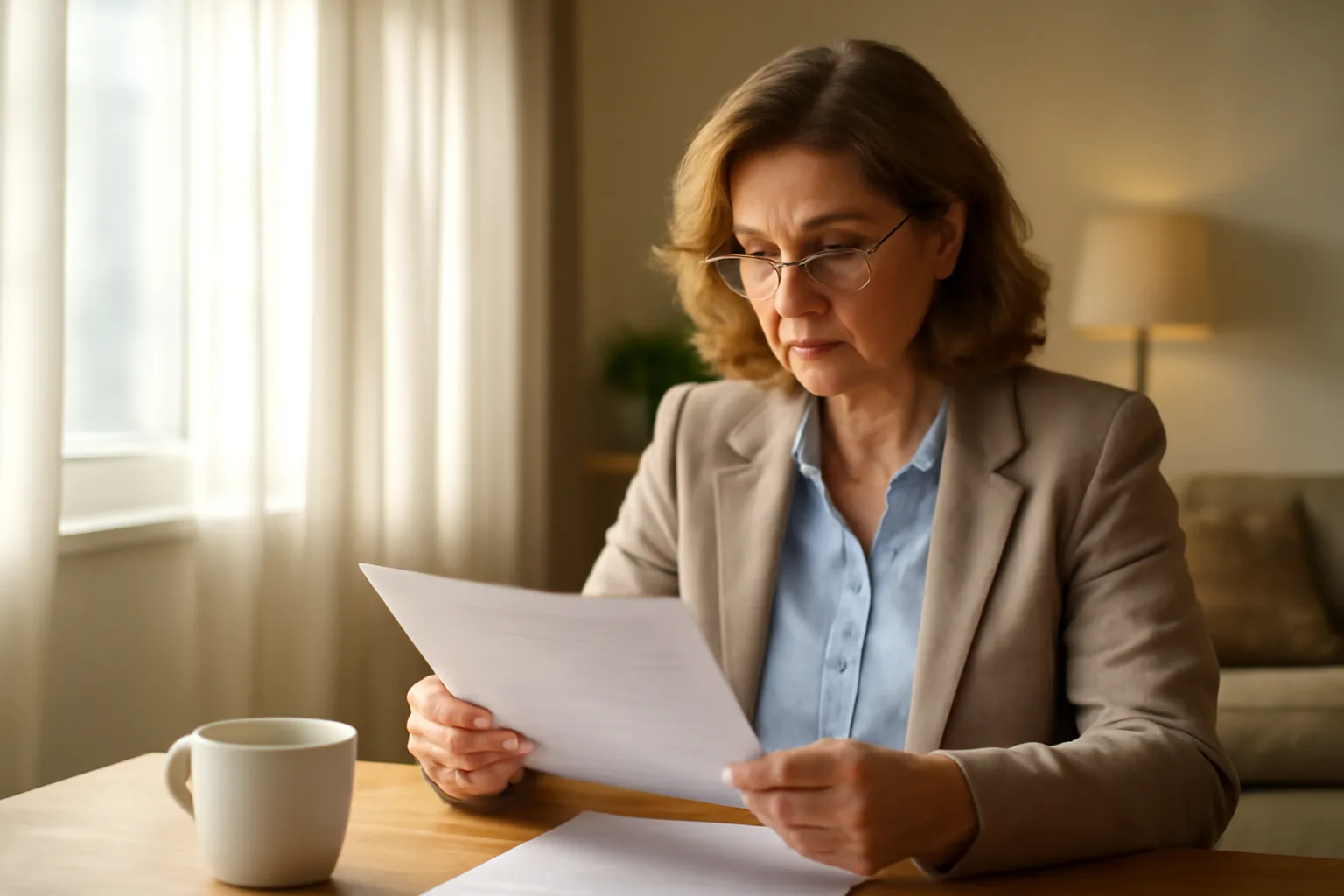 Administrator reviewing paperwork at a desk while pursuing an assisted living administrator license