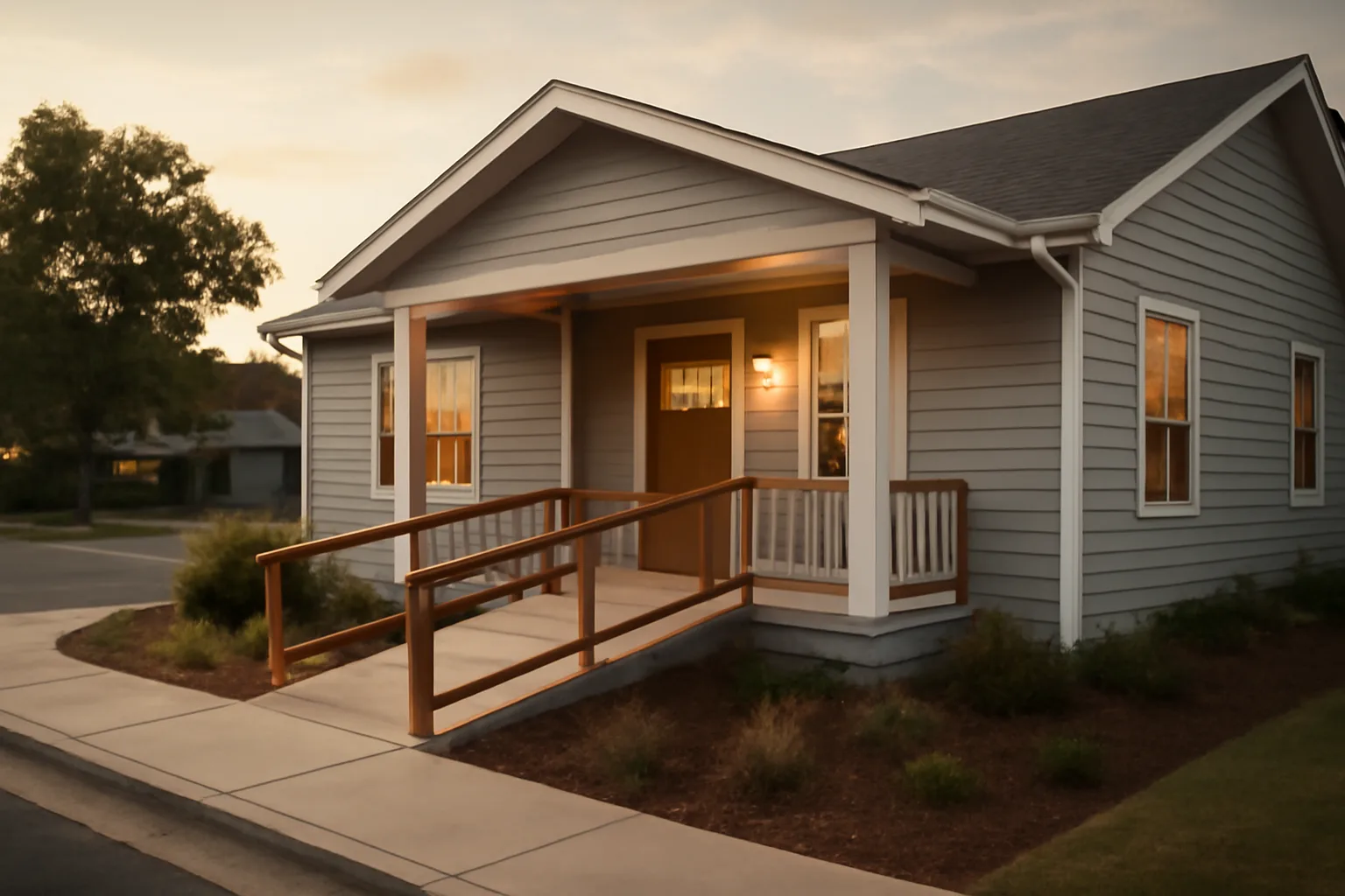 Renovated residential home exterior representing a licensed group home in Delaware