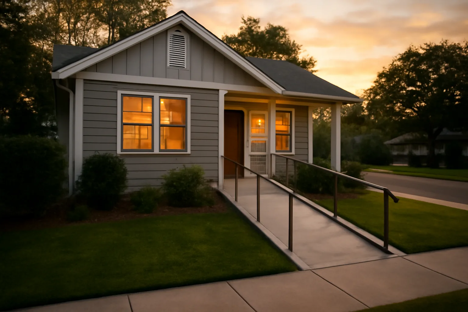 Renovated residential home with wheelchair ramp, prepared to start up a group home