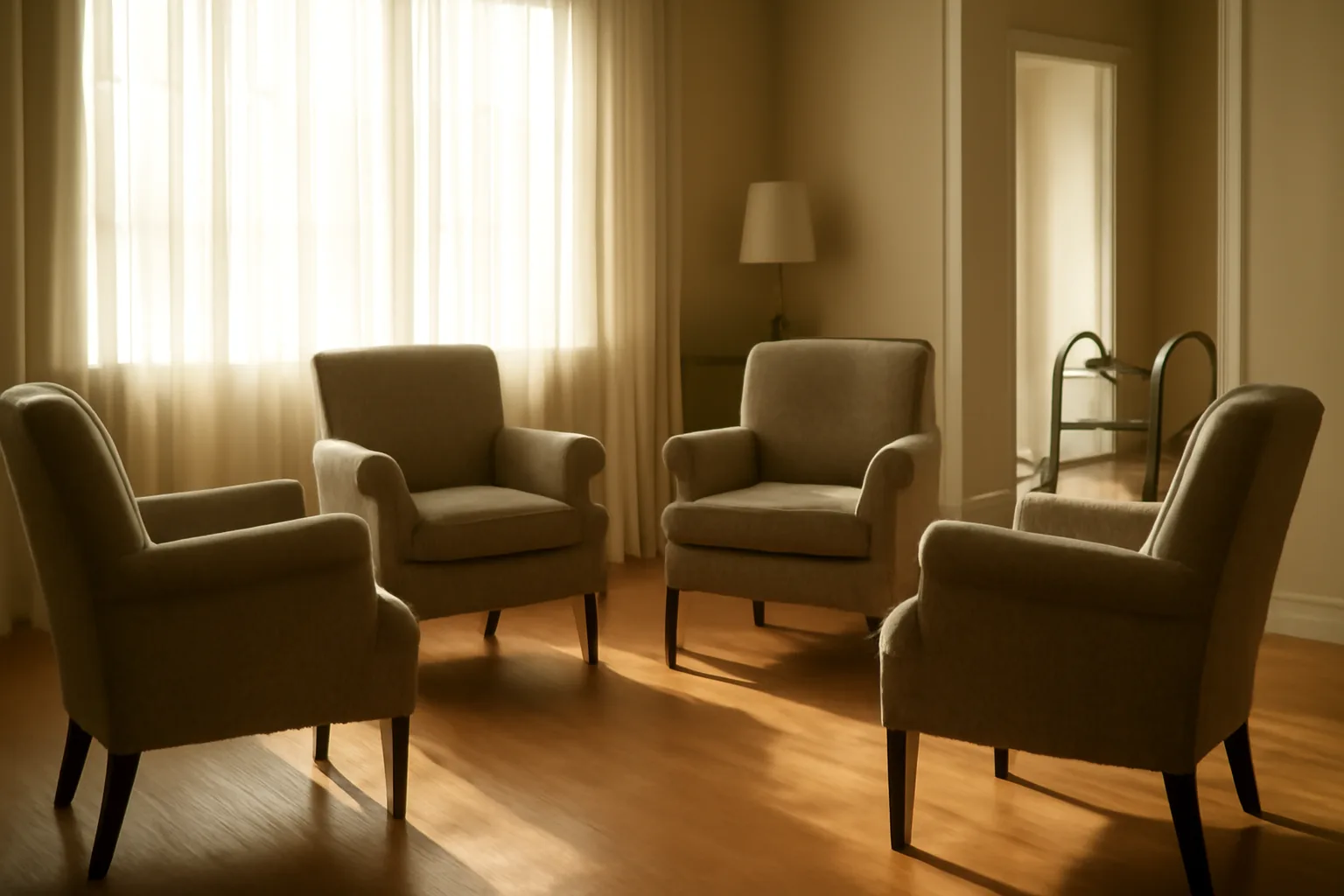 Living room in a licensed Illinois group home style residential care setting