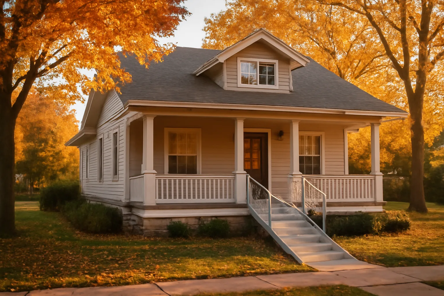 Residential home with wheelchair ramp representing Michigan assisted living regulations for group homes