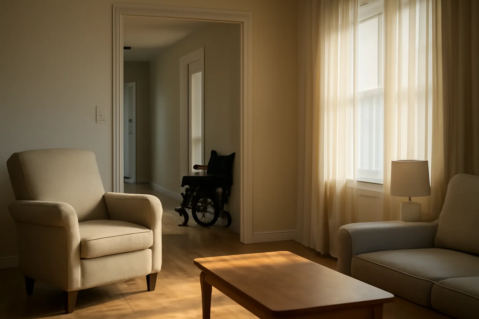 Sunlit living room interior of a licensed Minnesota assisted living residence