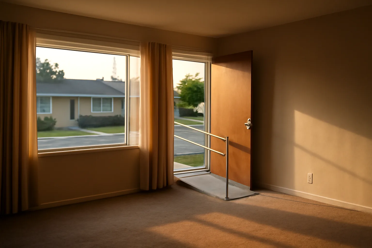 Ranch house with wheelchair ramp being prepared for group home licensing in Texas