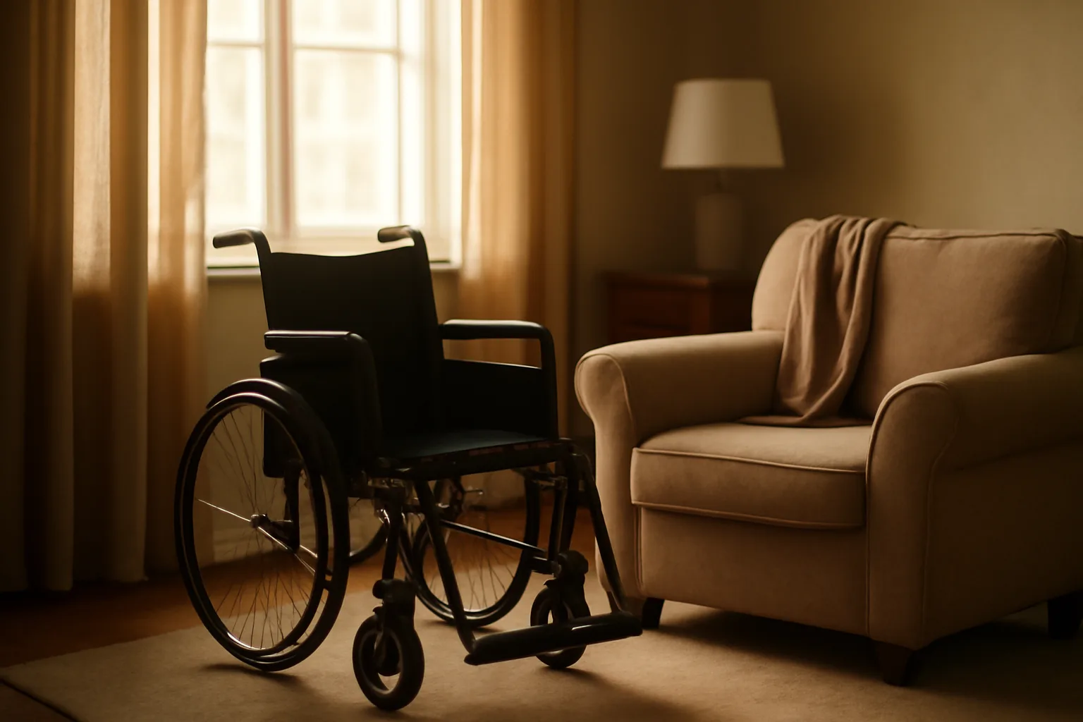 Sunlit living room in a residential care home showing the setting for RCFE licensing