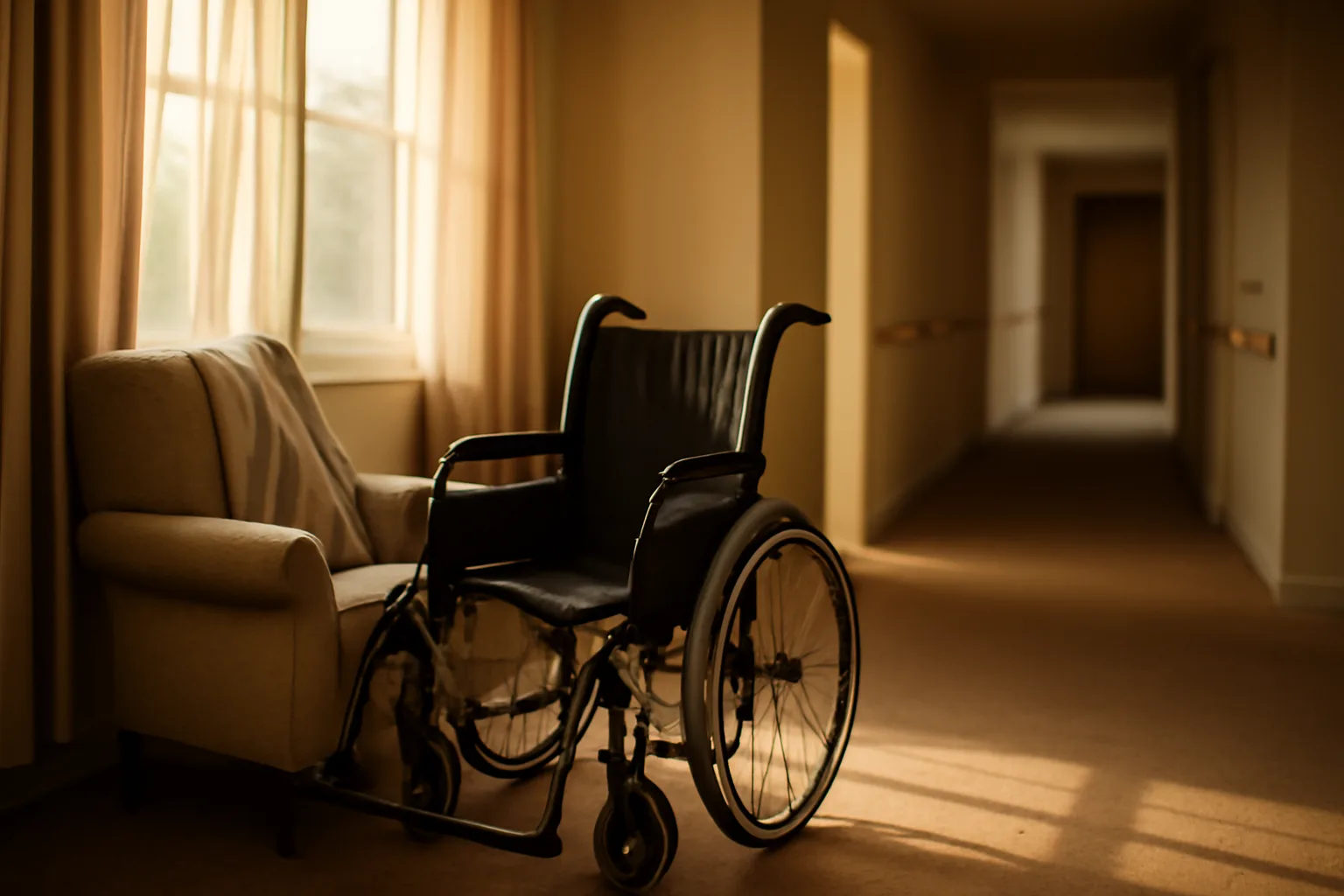 Sunlit common room in a residential care home showing daily RCFE requirements in practice