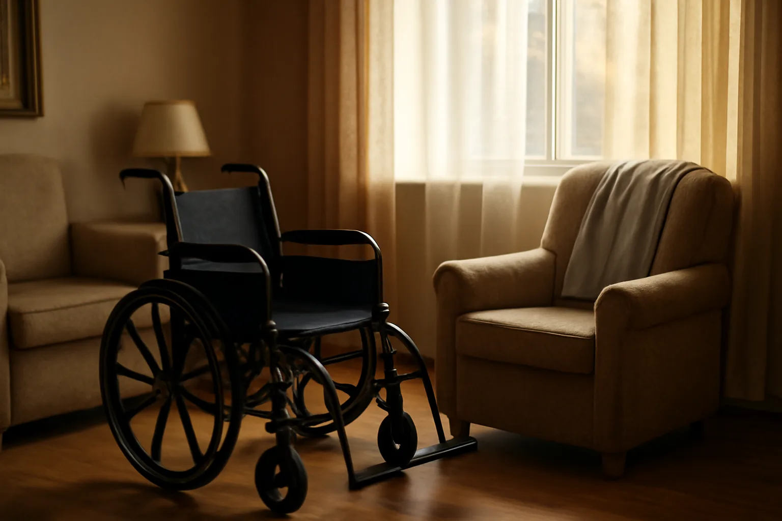 Sunlit living room in a licensed assisted living residential care home