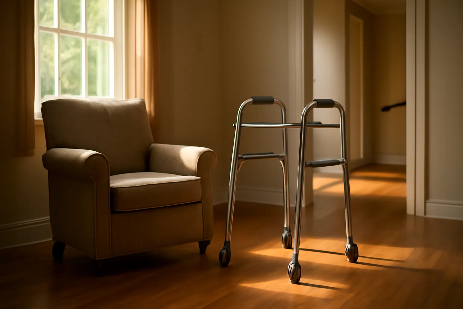 Sunlit living room in a residential care home showing assisted living facility requirements in practice