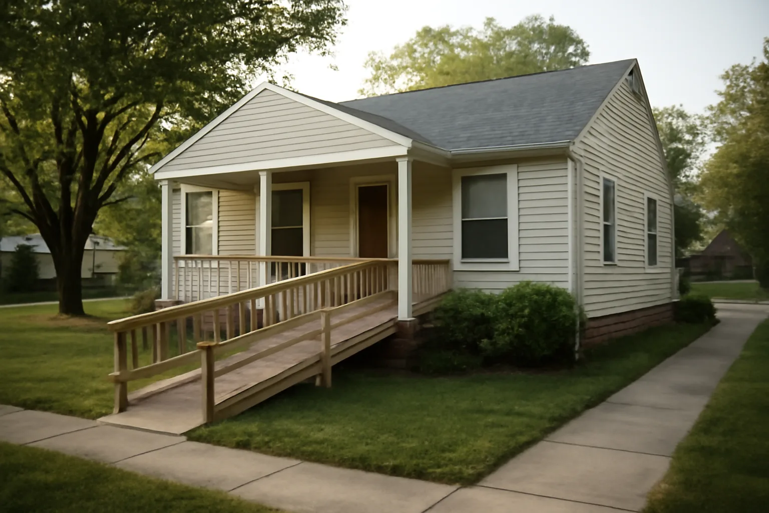 Suburban Maryland home with wheelchair ramp used as an assisted living facility