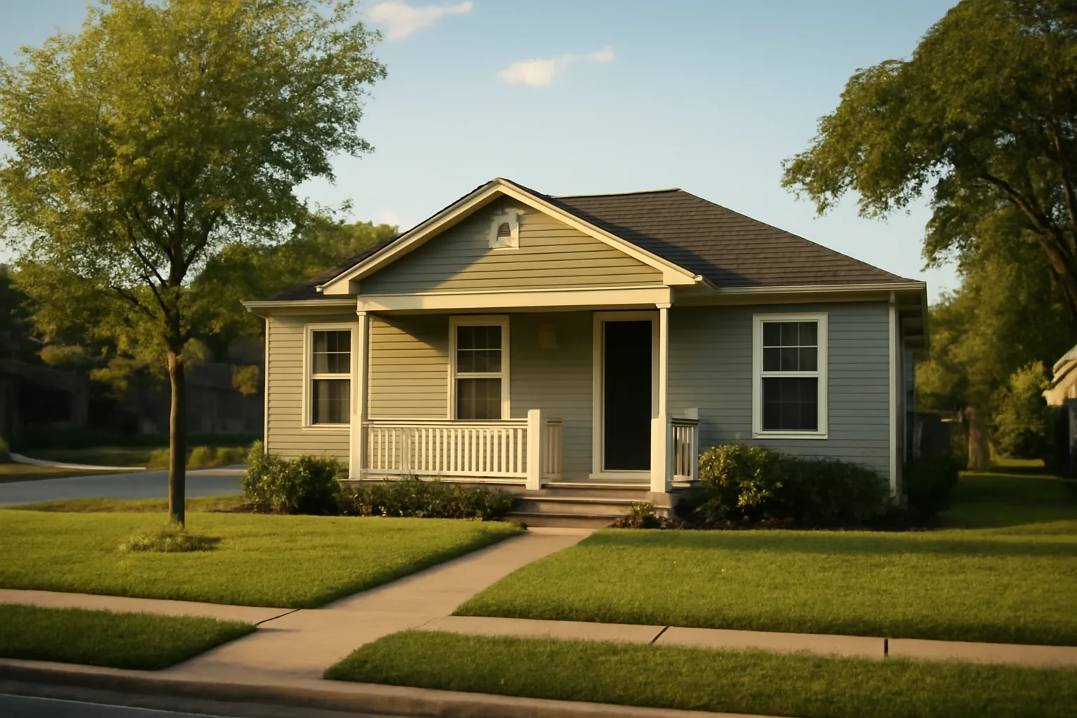 Residential single-family house in Texas suburban neighborhood for group home licensing