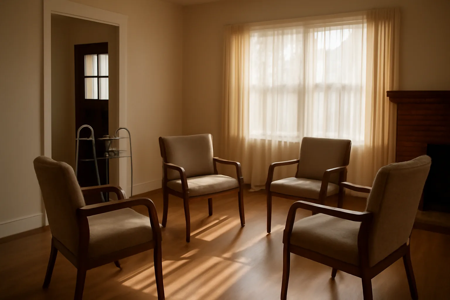 Living room in a residential care home set up for group home operations