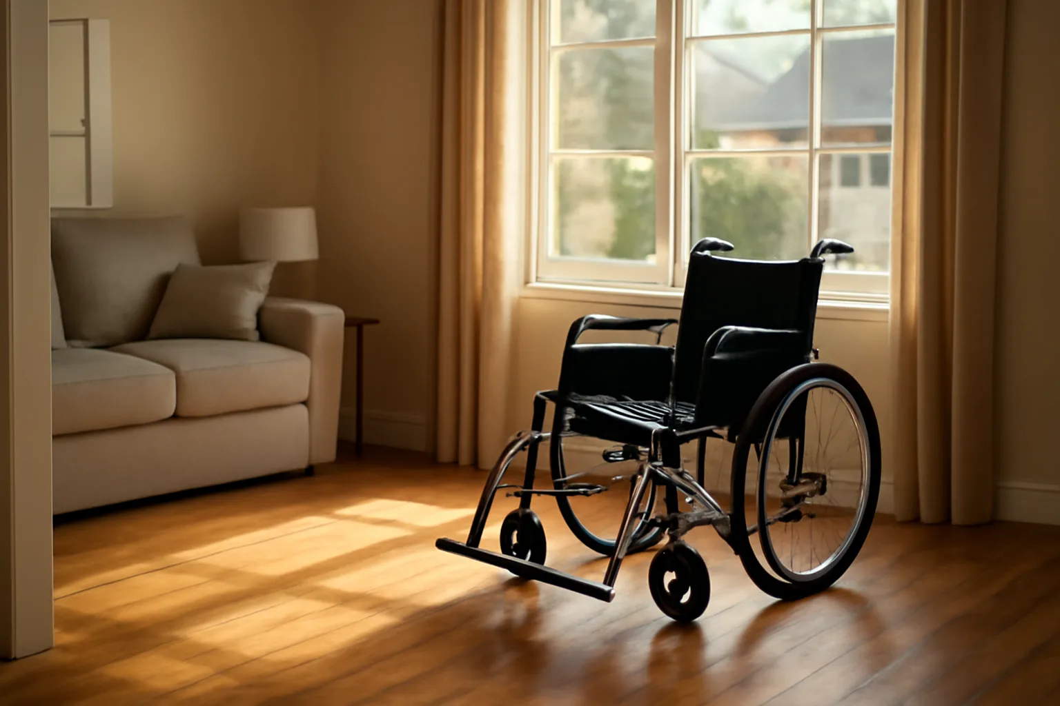 Sunlit living room in a licensed residential assisted living group home