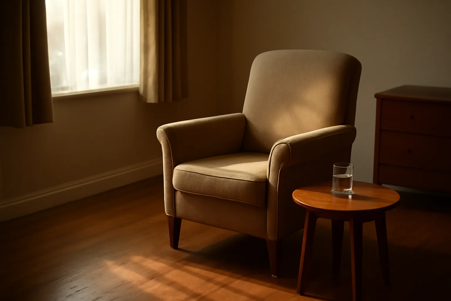 Sunlit living room in a state-licensed assisted living residential care home
