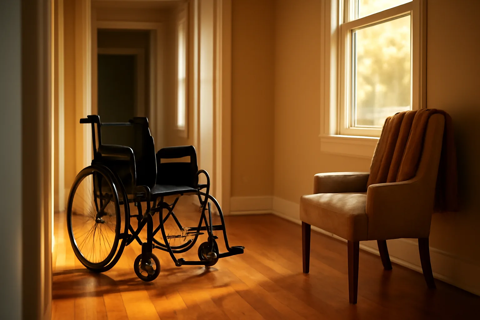 Sunlit hallway inside a licensed Texas assisted living residential home