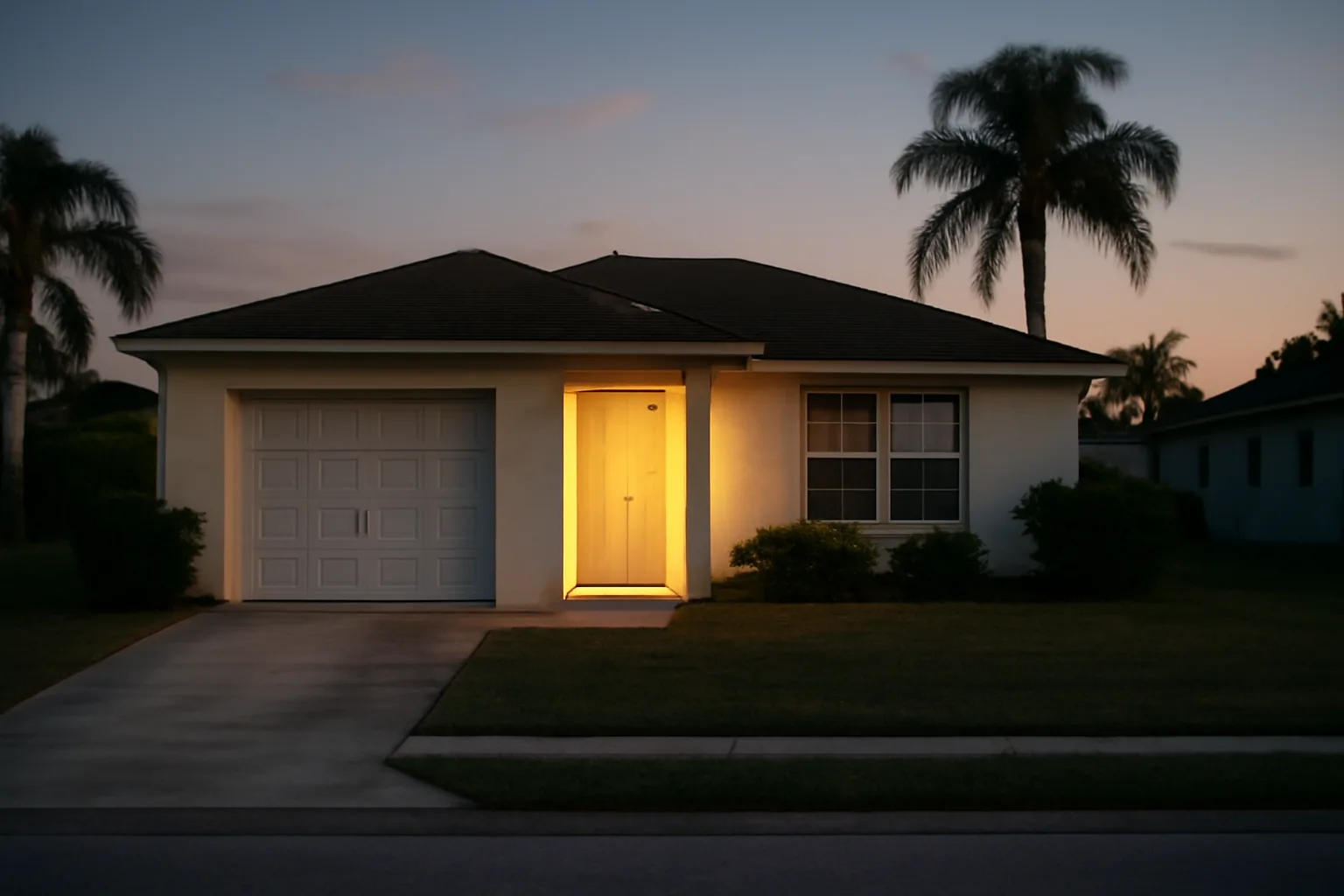 Quiet residential house exterior representing an unlicensed group home in Florida
